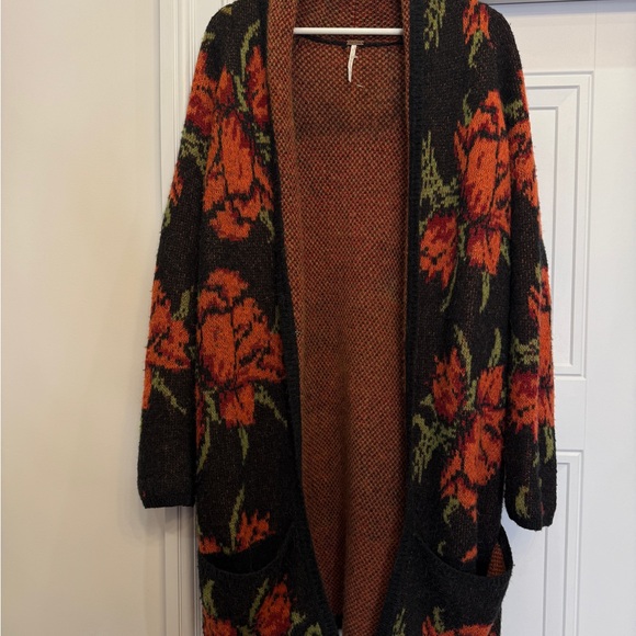 Free People Flower Power Boho long cardigan iconic influencer favorite medium - Picture 6 of 6